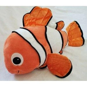 Disney Pixar Finding Nemo Stuffed Plush Toy Fish Authentic Mickey Embroided Head